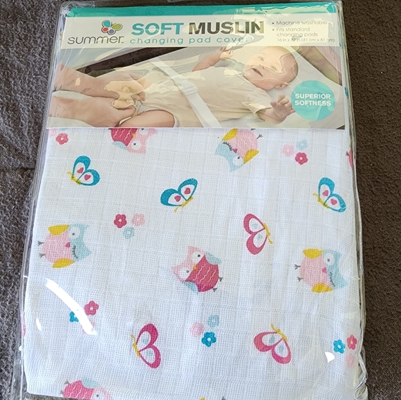Muslin soft changing pad cover fits 16x32 in. NWT 2 peice lot - Picture 4 of 6